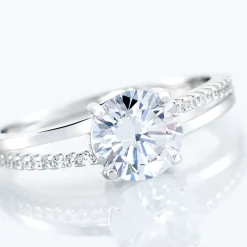 Bague Solitaire Poseidon Argent Blanc Oxyde De Zirconium