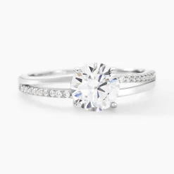Bague Solitaire Poseidon Argent Blanc Oxyde De Zirconium