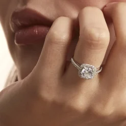 Bague Solitaire Rio Argent Blanc Oxyde De Zirconium
