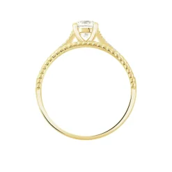 Bague Solitaire Rosemonde Or Jaune Oxyde De Zirconium