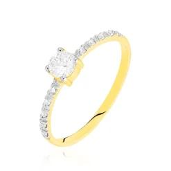 Bague Solitaire Sedonia Or Jaune Oxyde De Zirconium