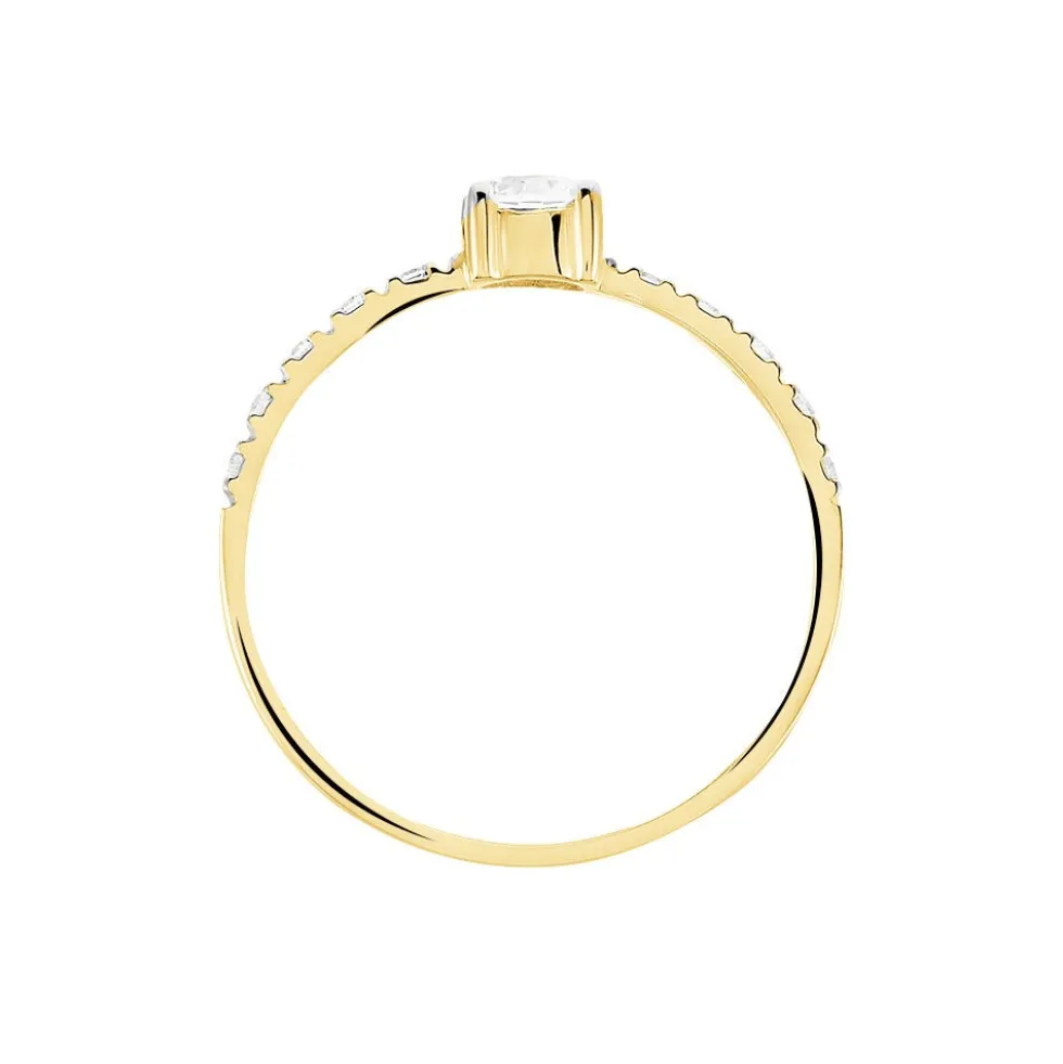 Bague Solitaire Servana Or Jaune Oxyde De Zirconium