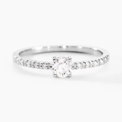 Bague Solitaire Servana Or Blanc Oxyde De Zirconium