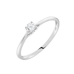 Bague Solitaire Solenia Or Blanc Diamant