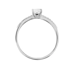Bague Solitaire Solitea Argent Blanc Oxyde De Zirconium