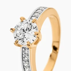 Bague Solitaire Stevie Plaqué Or Jaune Oxyde De Zirconium