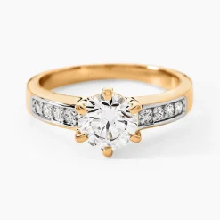 Bague Solitaire Stevie Plaqué Or Jaune Oxyde De Zirconium