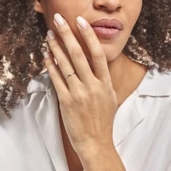 Bague Solitaire Superposition Or Blanc Diamant
