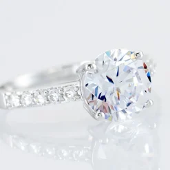 Bague Solitaire Terese Or Blanc Oxyde De Zirconium