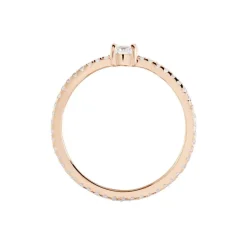 Bague Solitaire Ursi Argent Rose Oxyde De Zirconium