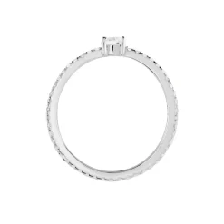 Bague Solitaire Ursi Argent Blanc Oxyde De Zirconium