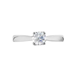 Bague Solitaire Vicoeuria Or Blanc Diamant Synthétique