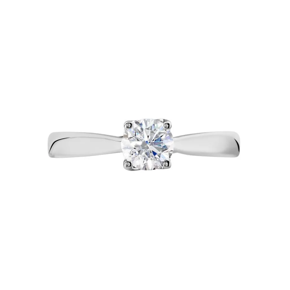 Bague Solitaire Vicoeuria Or Blanc Diamant Synthétique