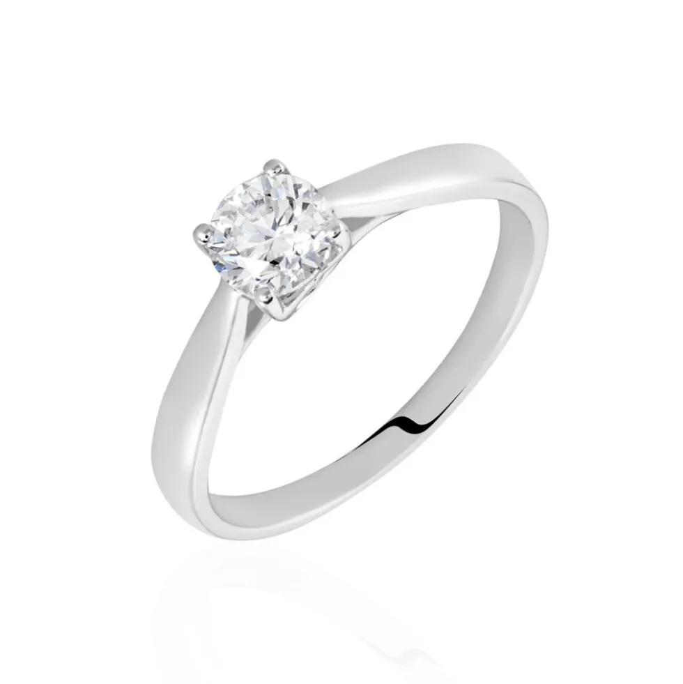 Bague Solitaire Vicoeuria Or Blanc Diamant Synthétique