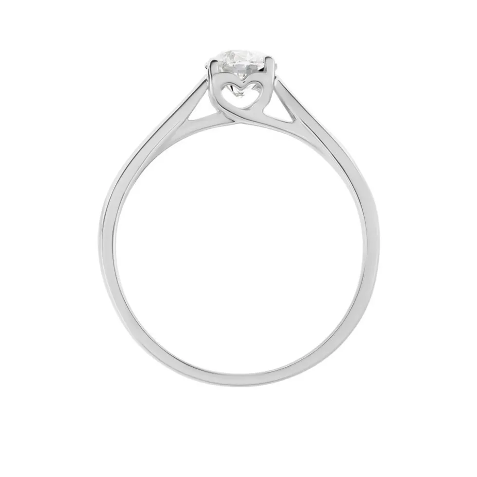 Bague Solitaire Vicoeuria Or Blanc Diamant Synthétique