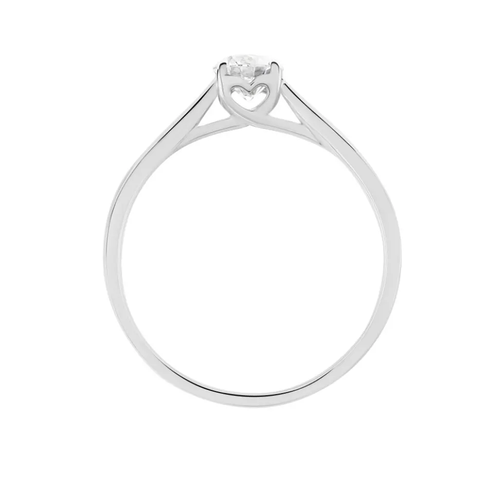 Bague Solitaire Vicoeuria Or Blanc Diamant Synthétique