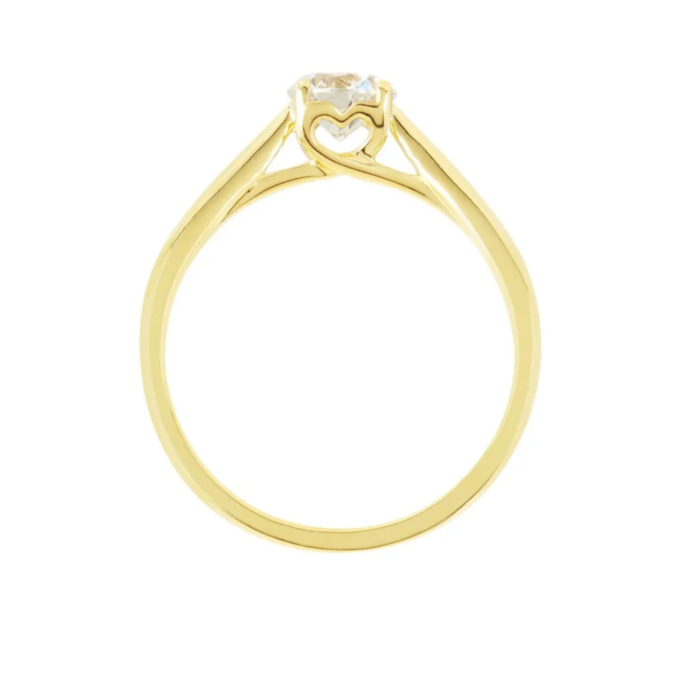 Bague Solitaire Vicoeuria Or Jaune Diamant Synthétique