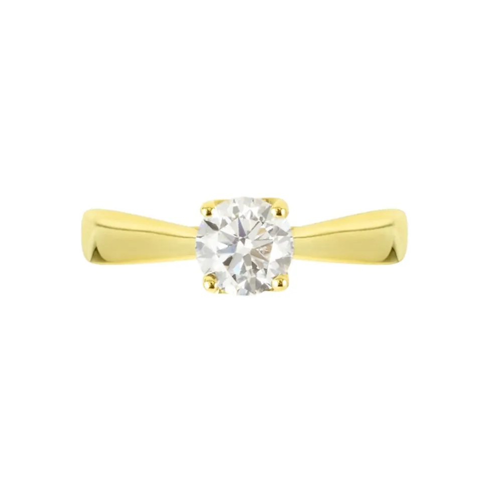 Bague Solitaire Vicoeuria Or Jaune Diamant Synthétique