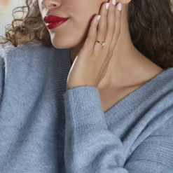 Bague Solitaire Vicoeuria Or Jaune Diamant Synthétique
