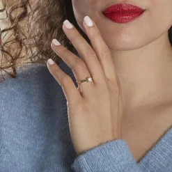 Bague Solitaire Vicoeuria Or Jaune Diamant Synthétique
