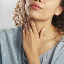 Bague Solitaire Vicoeuria Or Blanc Diamant Synthétique