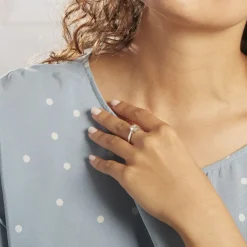 Bague Solitaire Vicoeuria Or Blanc Diamant Synthétique
