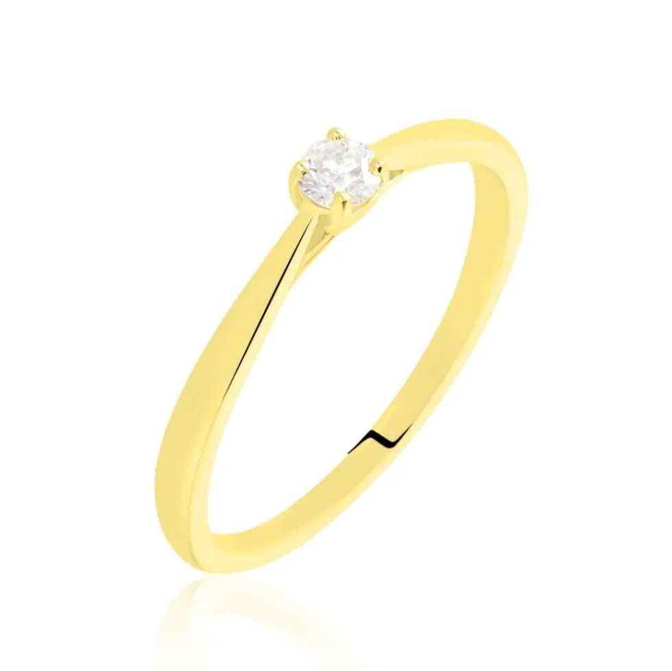 Bague Solitaire Vicoeuria Or Jaune Diamant