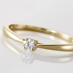 Bague Solitaire Vicoeuria Or Jaune Diamant