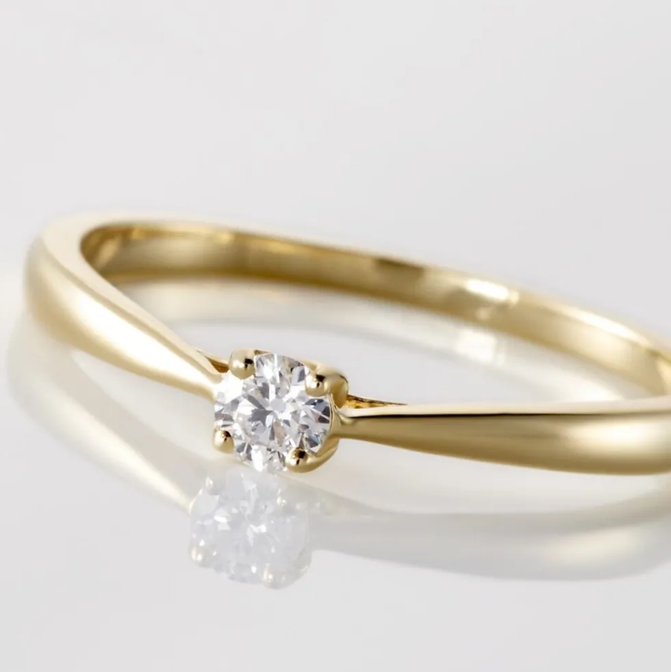 Bague Solitaire Vicoeuria Or Jaune Diamant