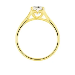 Bague Solitaire Vicoeuria Or Jaune Diamant Synthétique