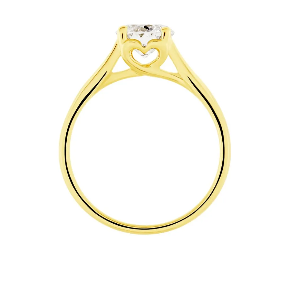 Bague Solitaire Vicoeuria Or Jaune Diamant Synthétique