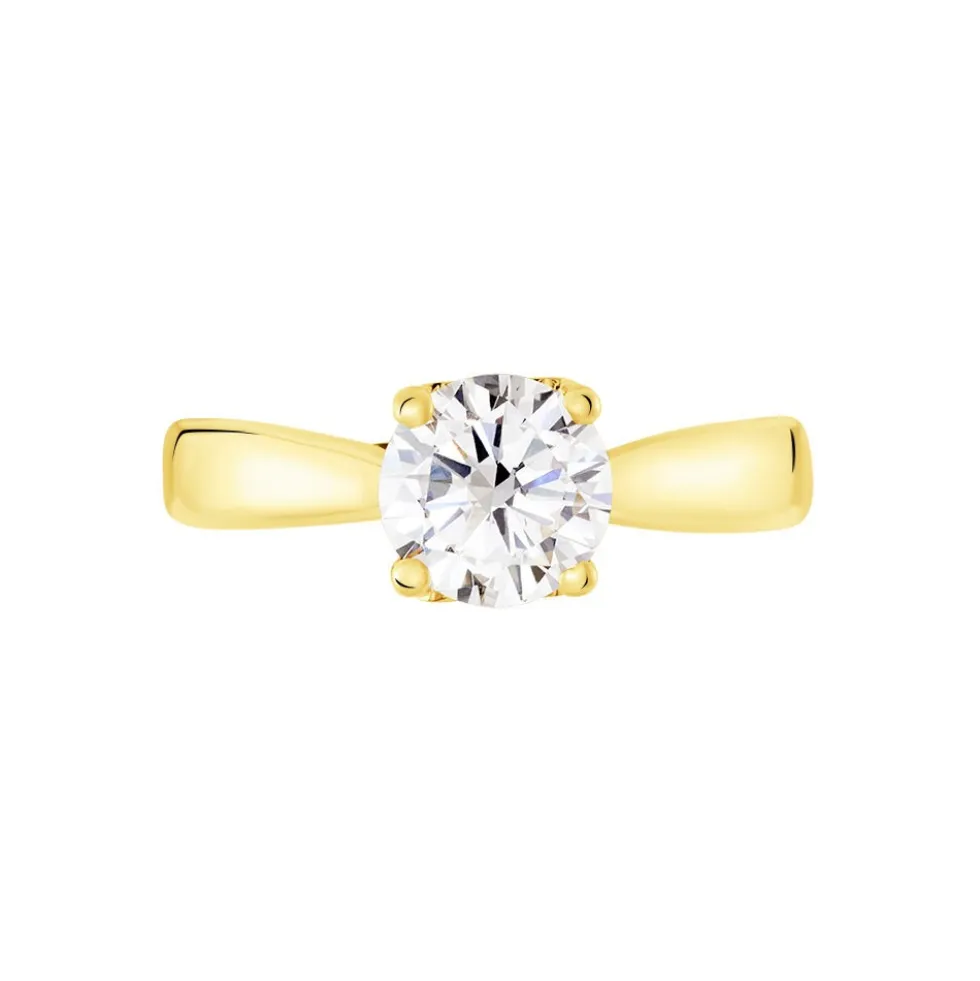 Bague Solitaire Vicoeuria Or Jaune Diamant Synthétique