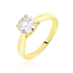 Bague Solitaire Vicoeuria Or Jaune Diamant Synthétique