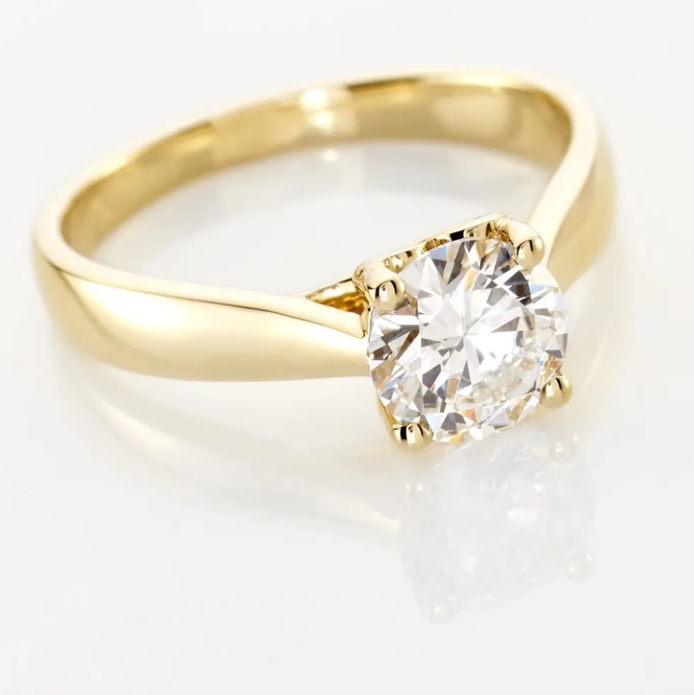 Bague Solitaire Vicoeuria Or Jaune Diamant Synthétique