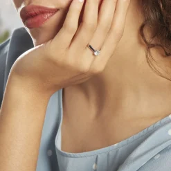 Bague Solitaire Vicoeuria Or Blanc Diamant Synthétique