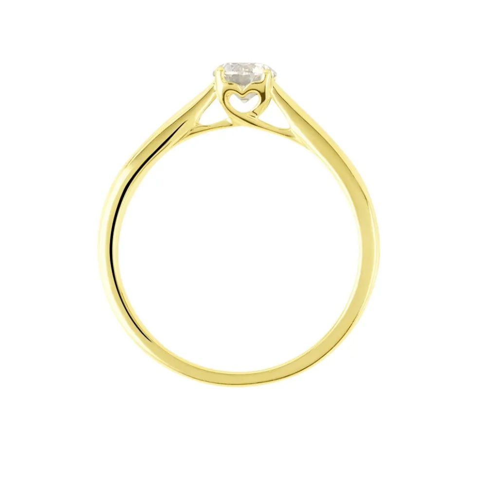 Bague Solitaire Vicoeuria Or Jaune Diamant Synthétique