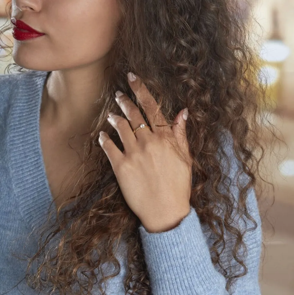 Bague Solitaire Vicoeuria Or Jaune Diamant Synthétique