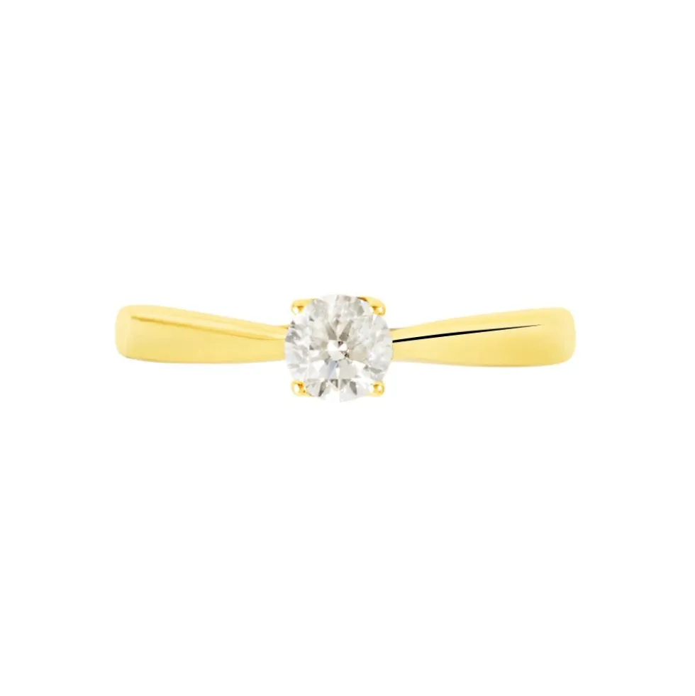 Bague Solitaire Vicoeuria Or Jaune Diamant Synthétique