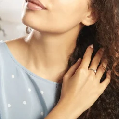 Bague Solitaire Vicoeuria Or Blanc Diamant Synthétique