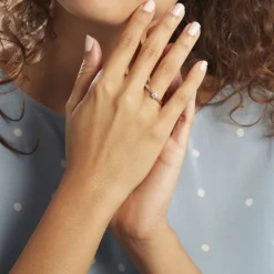 Bague Solitaire Vicoeuria Or Blanc Diamant Synthétique