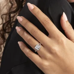 Bague Solitaire Wilona Argent Blanc Oxyde De Zirconium