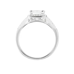 Bague Solitaire Wilona Argent Blanc Oxyde De Zirconium