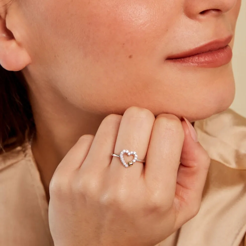 Bague Sorya Or Jaune Argent Blanc Oxyde De Zirconium