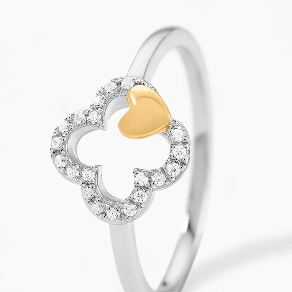Bague Sorya Or Jaune Argent Blanc Oxyde De Zirconium