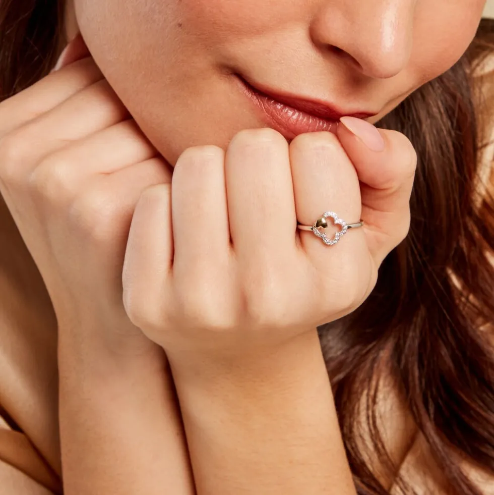 Bague Sorya Or Jaune Argent Blanc Oxyde De Zirconium