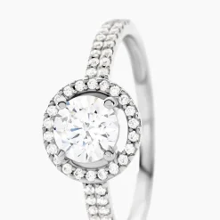 Bague Stelila Or Blanc Oxyde De Zirconium