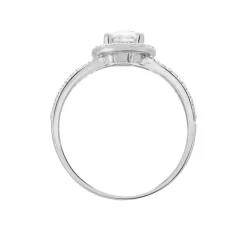 Bague Stelila Or Blanc Oxyde De Zirconium