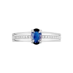 Bague Sylvestine Or Blanc Saphir Et Diamant