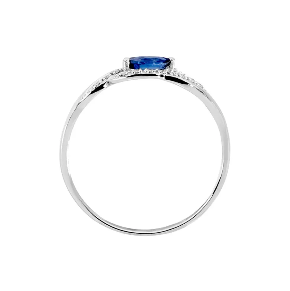 Bague Syriana Or Blanc Saphir Et Diamant