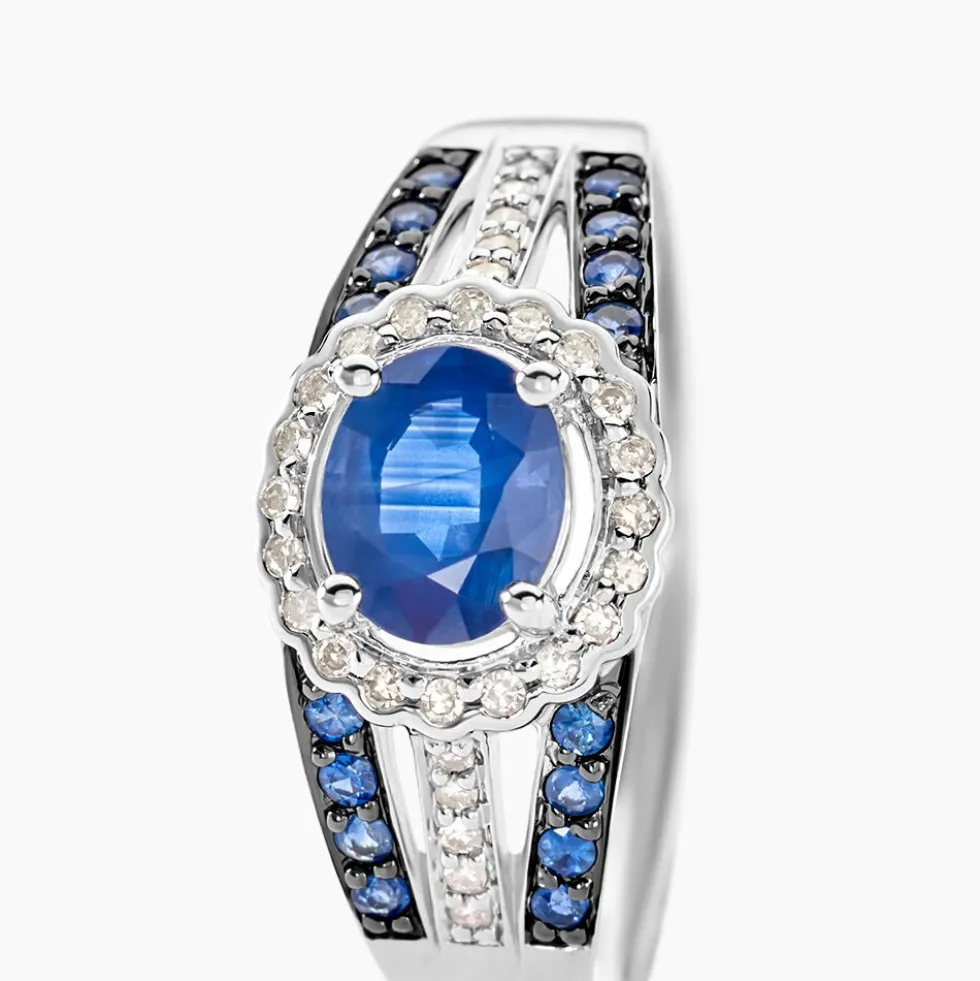 Bague Taliya Or Blanc Saphir Diamant